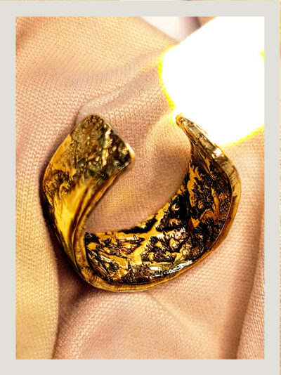 intérieur de la Bague semi-ouverte large en laiton réticulé