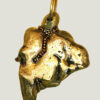 Verso pendentif pépite laiton fondue ornée de petites perles dorées avec anneau en laiton