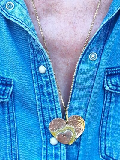 Collier AMORE laiton et grenat