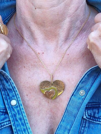 Collier AMORE laiton et grenat