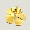 verso Boucles d'oreilles en forme de fleur en laiton brossé. Clou d'oreilles en laiton massif et papillon