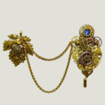 Broche duo Steampunk BALLERINA cristal bleu
