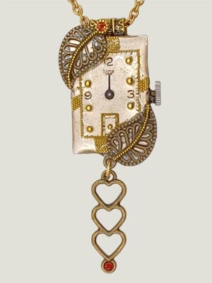 Collier steampunk LAVINIA montre et grenat