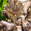 Collier Steampunk GAIA grenats et œil de tigre