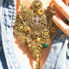 Collier Steampunk GAIA grenats et œil de tigre