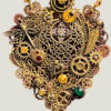 Collier Steampunk GAIA grenats et œil de tigre
