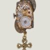 Collier steampunk SYBIL montre et grenat