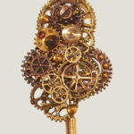 Broche Steampunk NINA Grenats et Agate