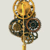 verso Broche Steampunk composée d'engrenages en alliage bronze avec une aiguille pour fermoir