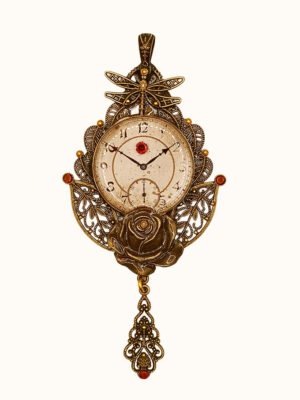 Collier Steampunk ROSALIA montre et grenats