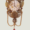 Broche Steampunk VICTORIA Oeil de tigre et grenats