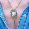 Collier steampunk ETHEL montre et grenat