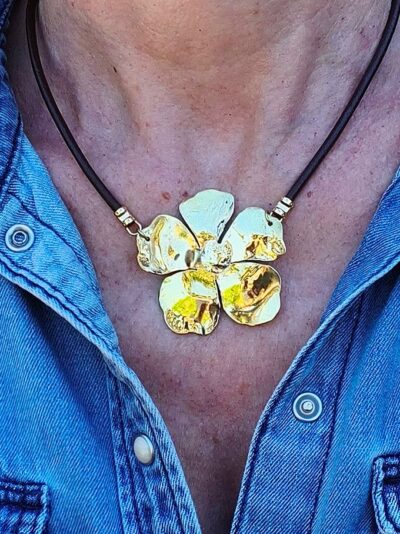 Collier CAPUCINE laiton réticulé