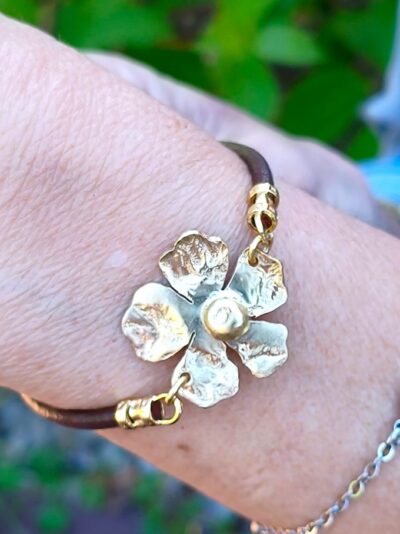 Bracelet JASMINE laiton et cuir