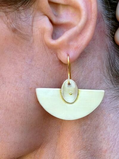Boucles d'Oreilles INTI laiton et perles