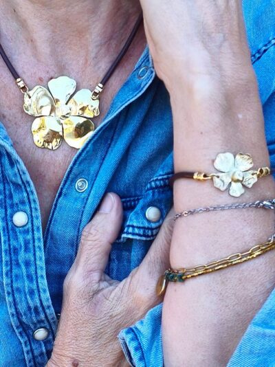 Bracelet JASMINE laiton et cuir