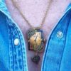 Collier steampunk VICTORINE montre et grenat