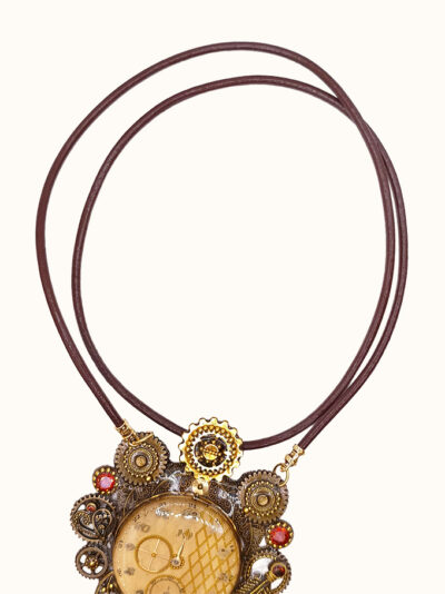 Flora-temporis-cordon Collier Steampunk FLORA-TEMPORIS