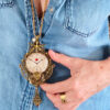 Collier Steampunk ROSALIA montre et grenats