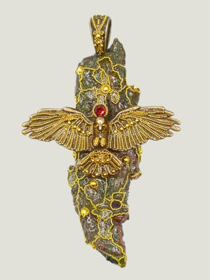 Collier Féerie IOLAIR écorce et grenats