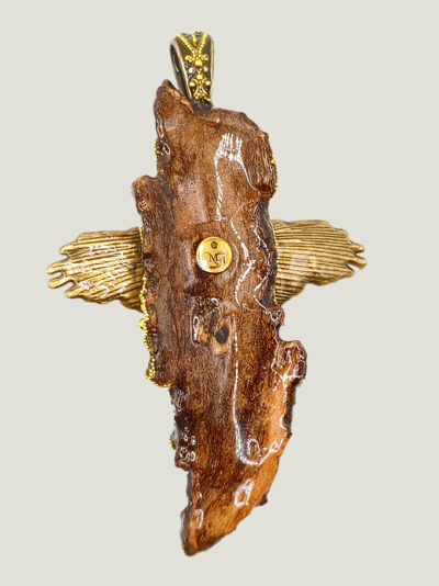 Iolair-verso Collier Féerie IOLAIR écorce et grenats