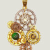 RODAJ-verso Collier Steampunk RODAJ engrenages et calcédoine