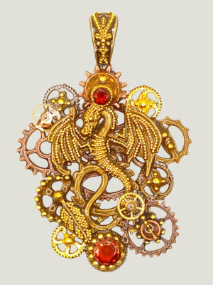 Collier Steampunk AMLOUAN avec grenat