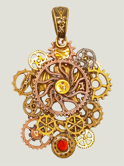 Collier Steampunk AMLOUAN avec grenat