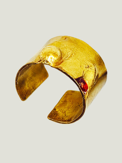 Bague ALBA laiton réticulé pépite et grenat