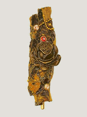 Broche Féerie ALINA écorce et grenats