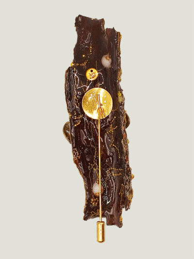 Broche Féerie ALINA écorce et grenats