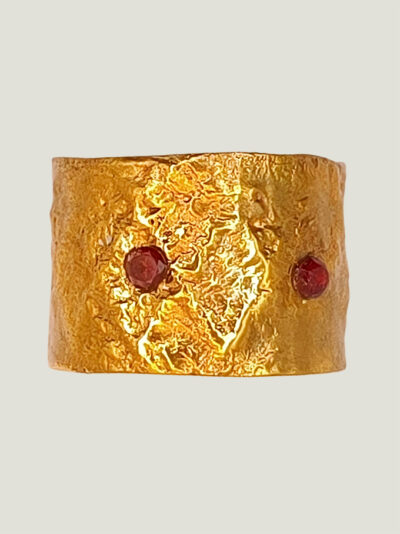 Bague CYRILLA laiton réticulé et grenat