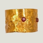 Bague CYRILLA laiton réticulé et grenat