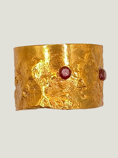 Bague CYRILLA laiton réticulé et grenat