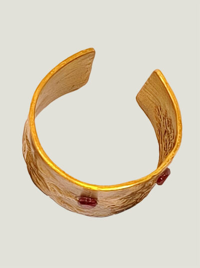 Bague CYRILLA laiton réticulé et grenat