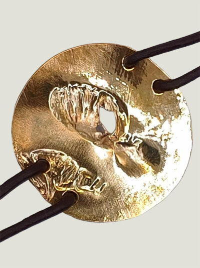 Bracelet DEVA laiton réticulé et cuir