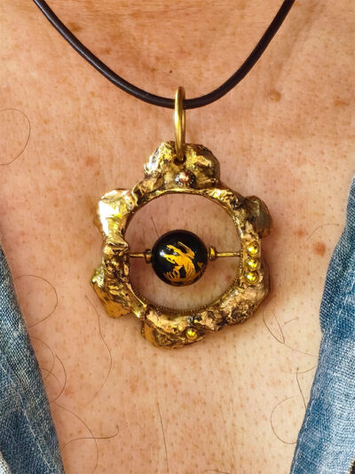 Collier FENICE laiton et agate