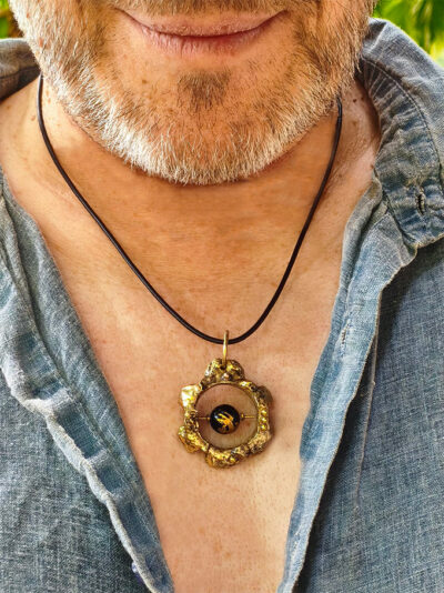 Collier FENICE laiton et agate