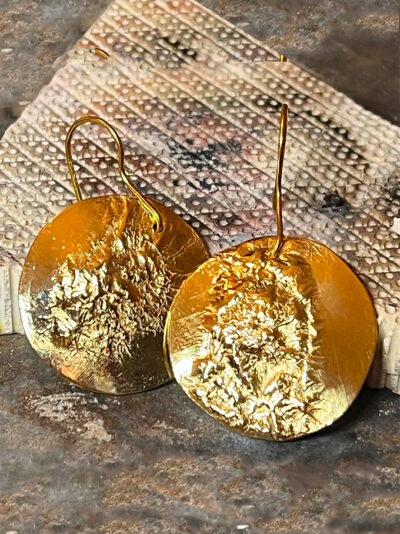 Boucles d'Oreilles JOLLA laiton réticulé