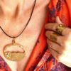 Collier LUCA laiton réticulé brossé et grenat