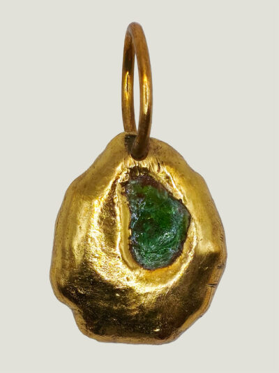 Collier NERINA pépites laiton et verre
