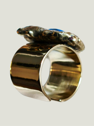 Bague CELINE laiton Lapis Lazuli